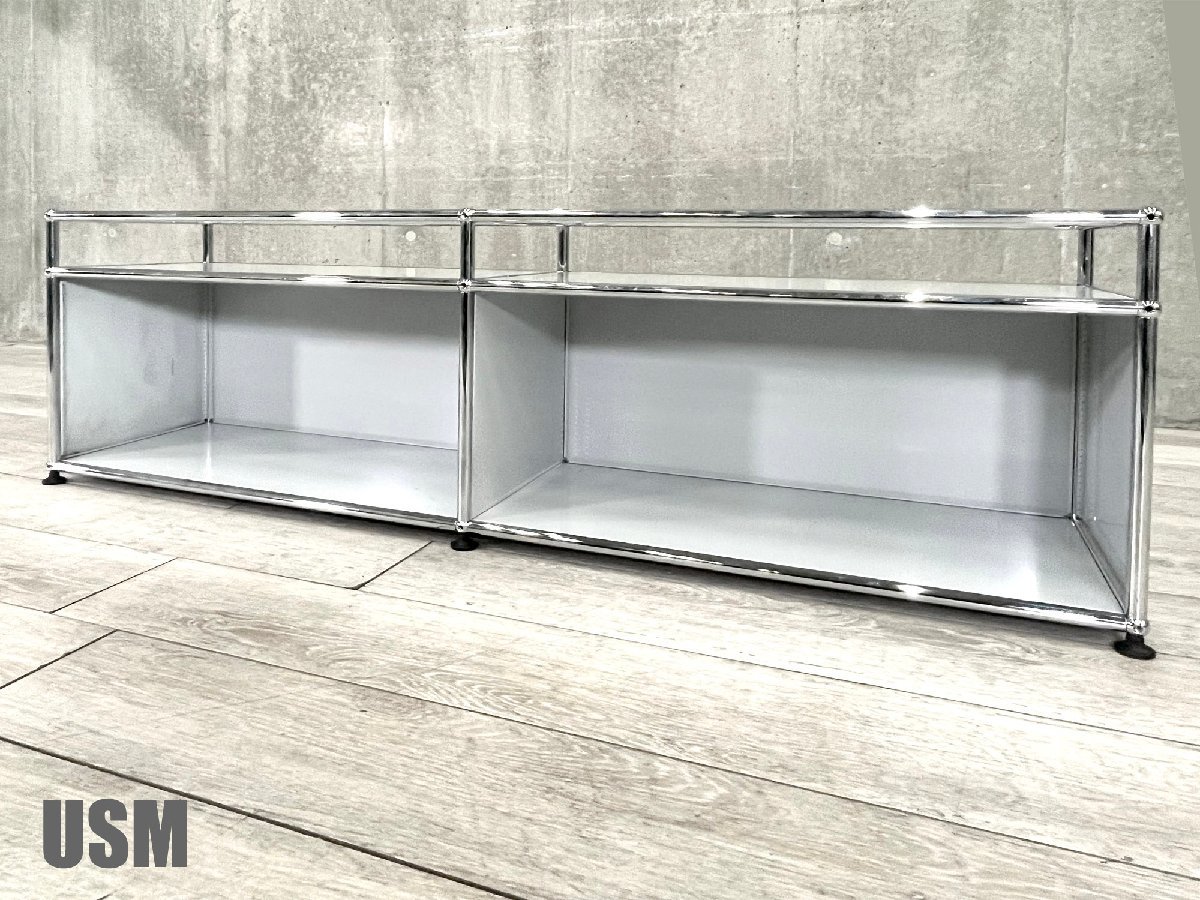 USM USM Haller / USMハラー□2連2段キャビネット□ライトグレー□TV