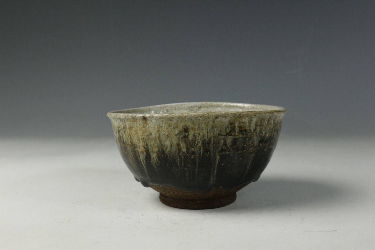LIG】江戸期 古唐津 朝鮮唐津 沓茶碗 桂又三郎識箱 茶道具 古美術品
