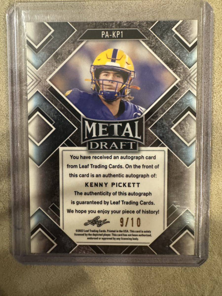 Kenny Pickett NFL 2022 Leaf METAL DRAFT 10シリ rc rookie 直筆