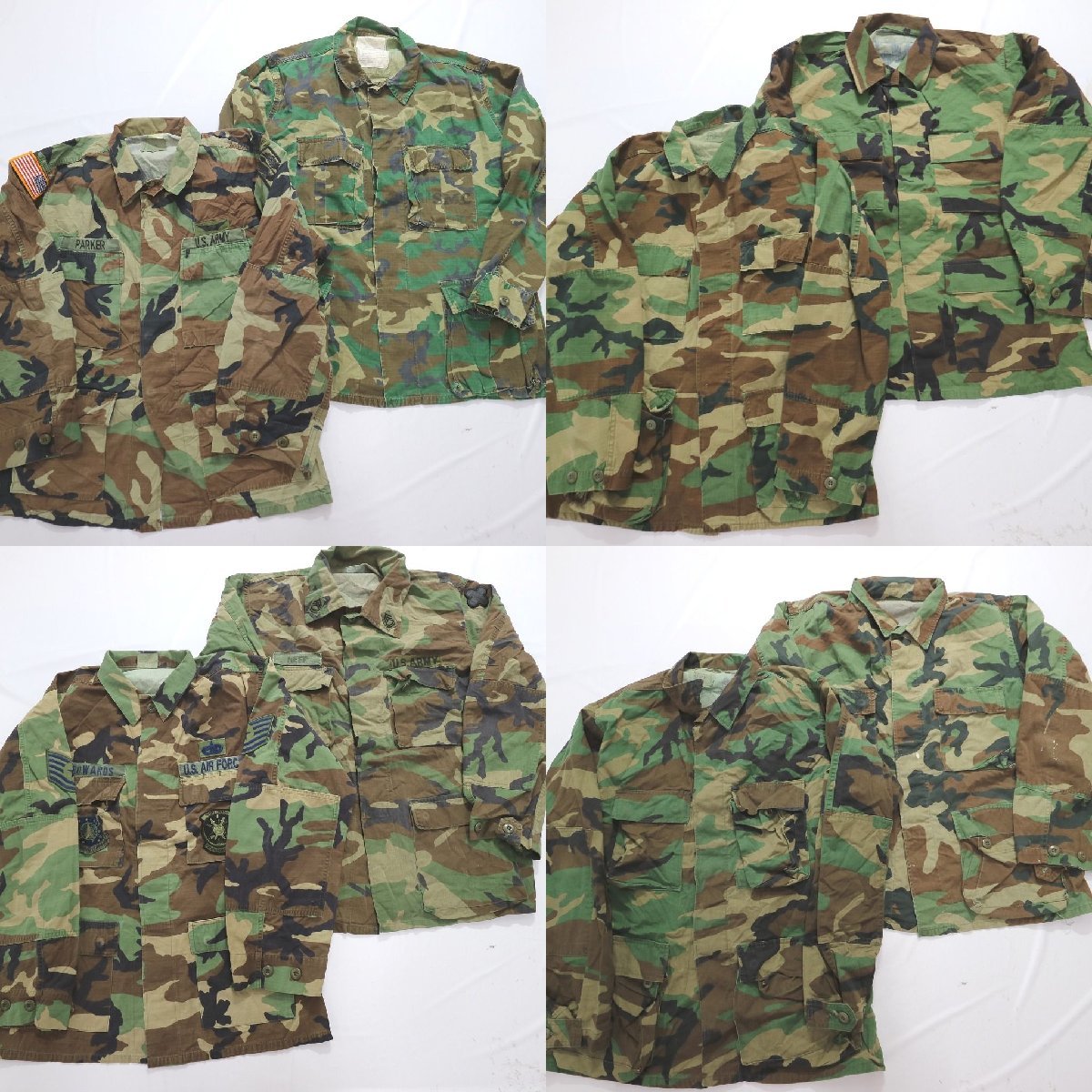 ◎米軍実物 フィールジャケット set ウッドランドカモ 他 (メンズM) 8枚セット まとめ売り 古着卸 1円スタート UM-6 MQ2654