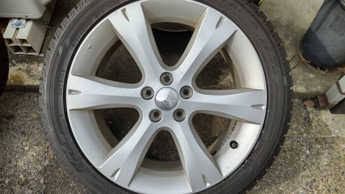 スバル SUBARU レガシィ BP5 純正 17インチ 7.0J +55 PCD100 5H【215
