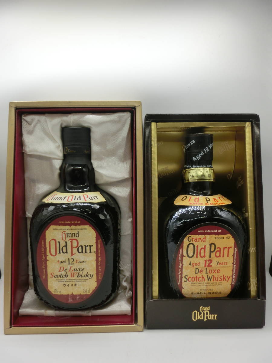 《・⑩グランドオールドパー12年・2箱セット・スコッチウイスキー・Grand Old Parr・ 容量、７５０ml・アルコール分、43% ・未開栓、保管品