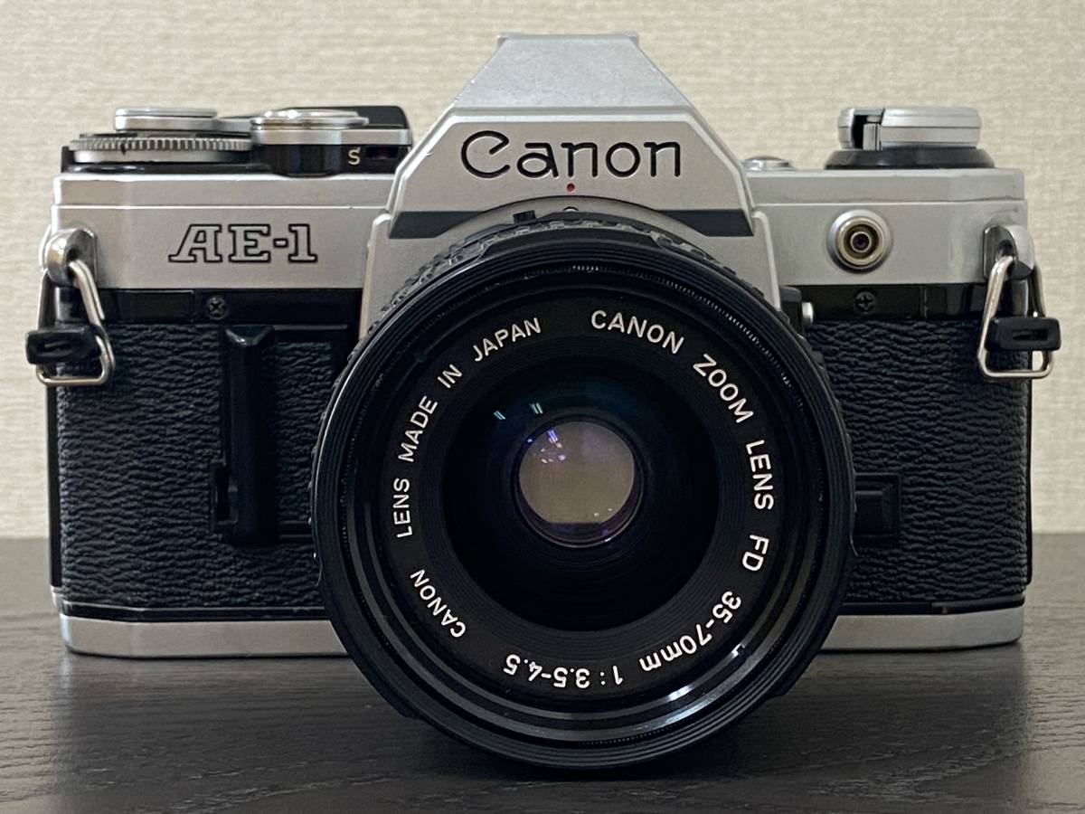 【動作未確認 ジャンク扱い】Canon AE-1 キャノン フィルムカメラ シルバー / CANON ZOOM LENS FD 35-70mm 1:3.5-4.5 レンズ
