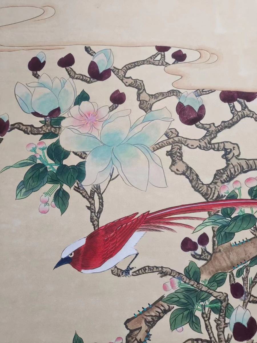 中国古美術・旧藏珍品・張大千款・仕女図・絹本・純手描き・掛軸
