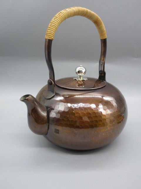 ☆美純堂 鎚起銅器 桃山古色 茶器揃 共箱 急須 茶入 茶壺☆