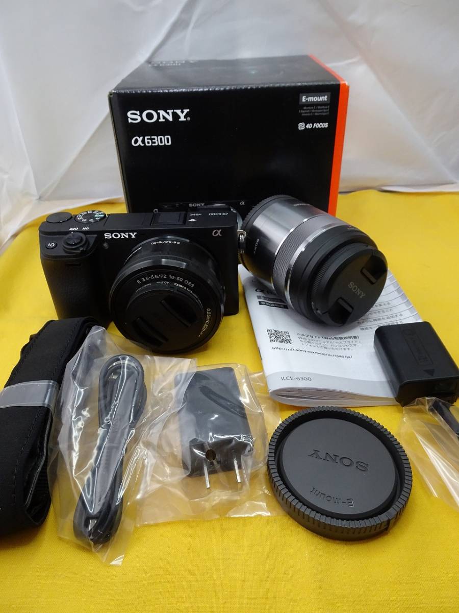 【美品極低使用】 SONY α6300 パワーズームレンズキット+マクロレンズ ILCE-6300L ソニーαシリーズSELP1650 SEL30M35