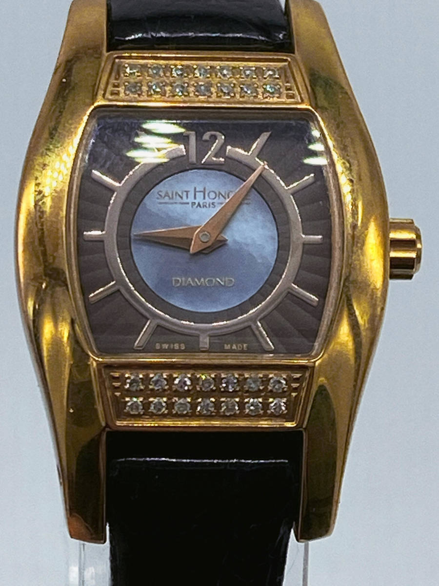 N32931 SANT HONORE サントノーレ ダイヤモンド ベゼル 腕時計 SWISS