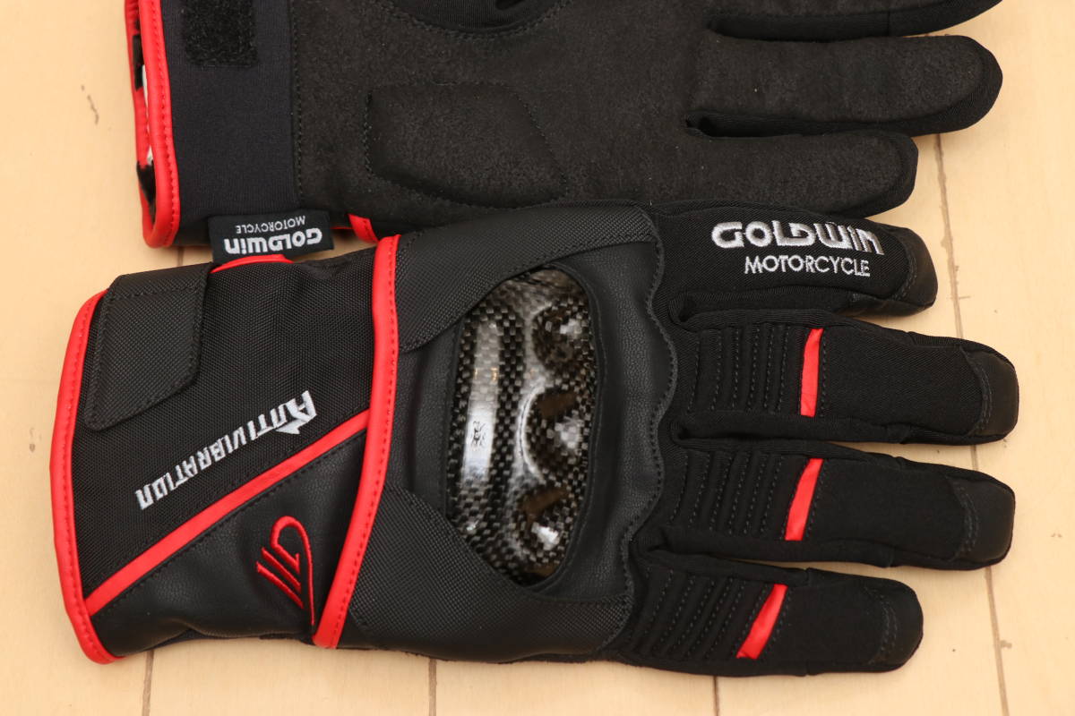GOLDWIN ゴールドウィン ライディング グローブ ウインター アンチバイブレーション グリップヒーター対応 size XL レッドブラック