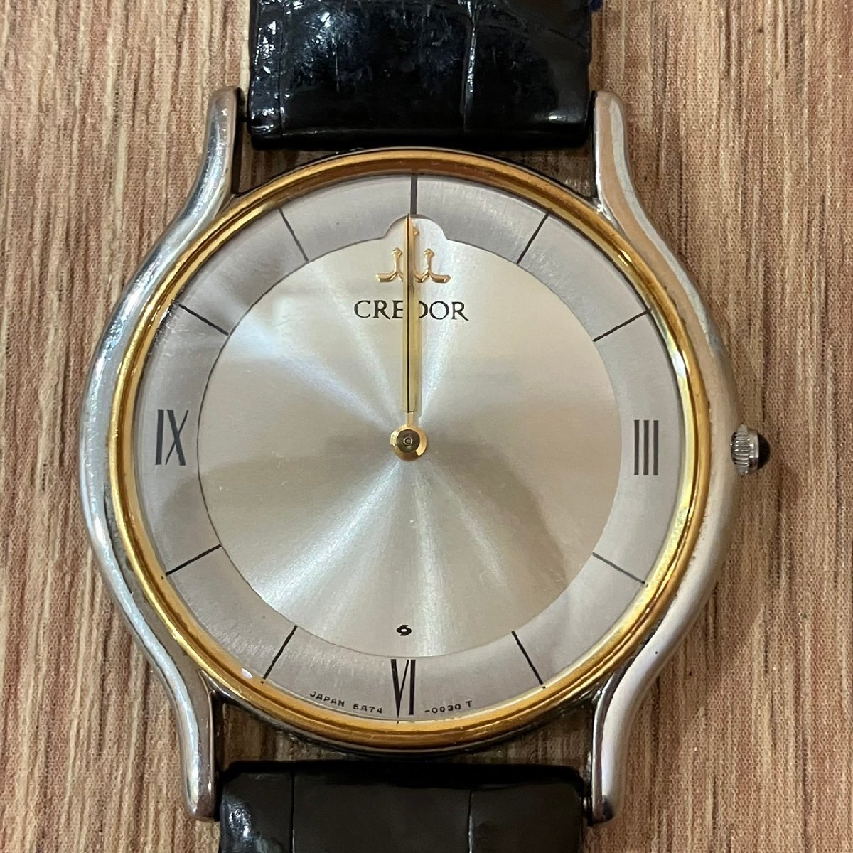 不動 SEIKO セイコー クレドール CREDOR 5A74-0020 18K BEZEL 腕時計 