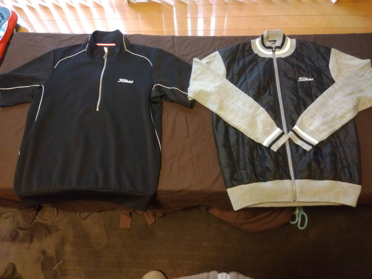 タイトリスト Titleist セーター フルジップ トラックジャケット 蓄熱裏地 (L)と半袖ブルゾン 黒(L)　おまけ付 