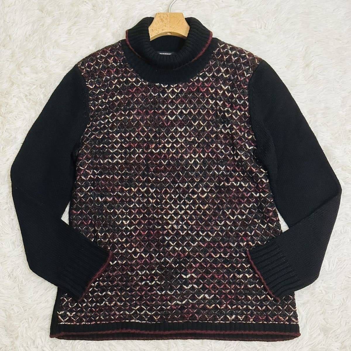 BURBERRY BLACK LABEL ドライバーズニット ブラック 3 極美品! 希少L(3) バーバリーブラックレーベル ドライバーズニット