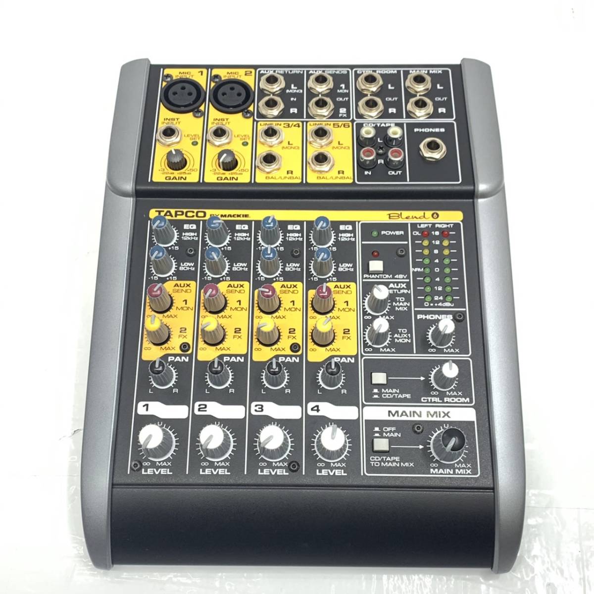 送料無料h54141 TAPCO BY MACKIE Blend 6 アナログ チャンネル ミキサー 本体のみ 音楽 器材 レコーディング PA機器 比較的美品
