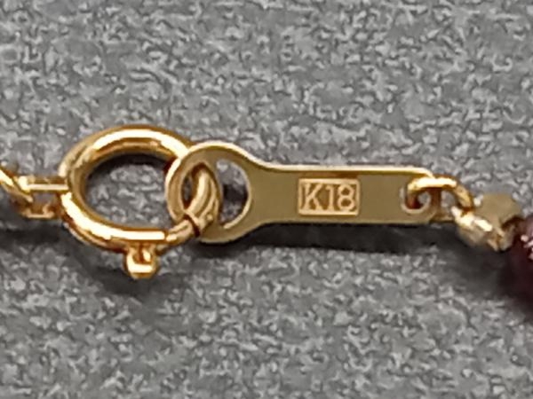 K18 留め具のみK18 イエローゴールド 天然ガーネット 42cm 総重量9.81g ネックレス アクセサリー ソーティング付き