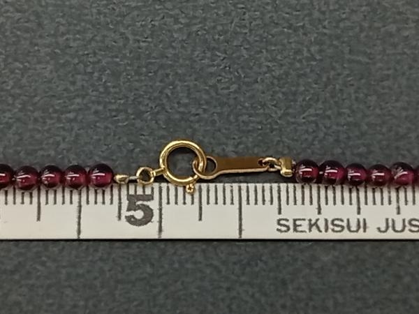 K18 留め具のみK18 イエローゴールド 天然ガーネット 42cm 総重量9.81g ネックレス アクセサリー ソーティング付き