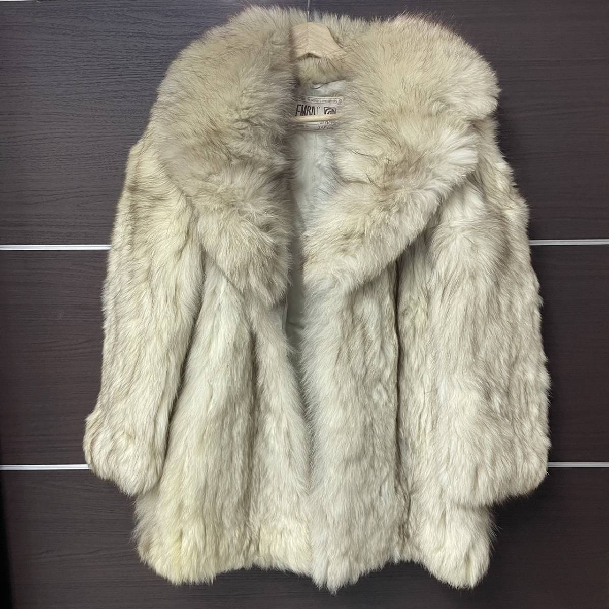 美品 EMBA エンバブルーフォックス 毛皮 ロングコート リアルファー 