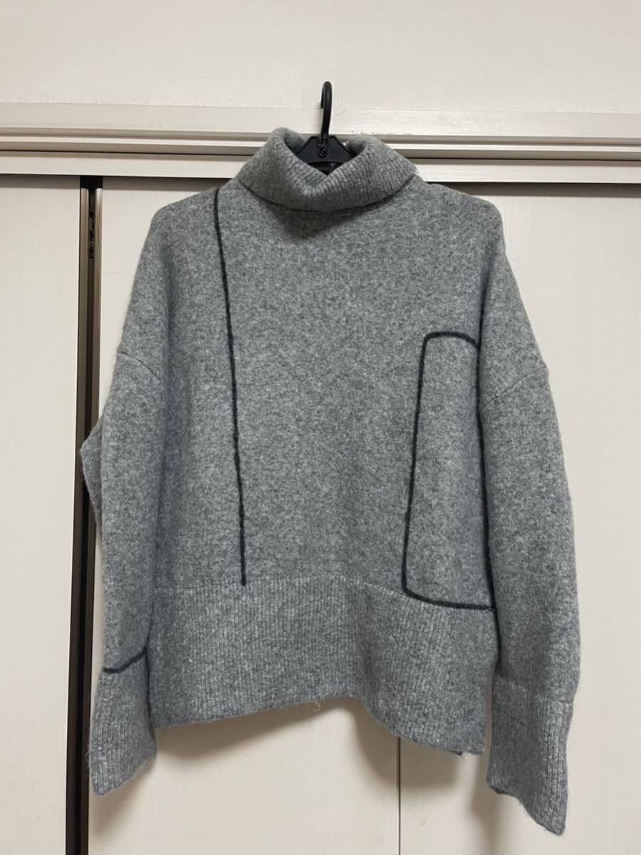 ZARA タートルネック ニット セーター グレー 