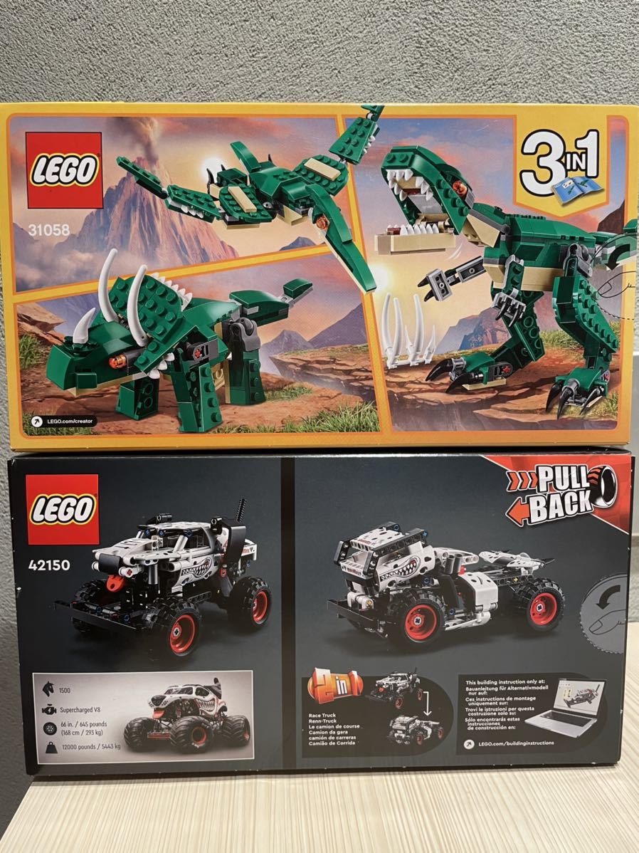 定番人気，格安 新品！　LEGO クリエイター ダイナソー 31058 ＆ モンスターマット(TM) ダルメシアン 42150　2個セット　送料無料！