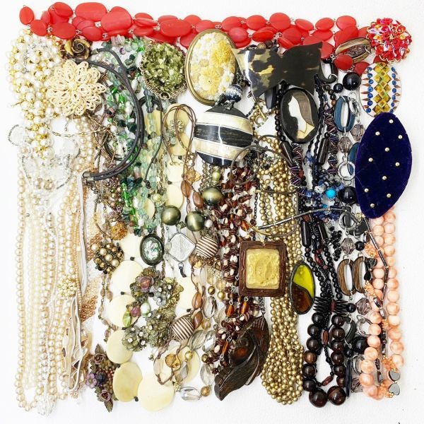 【人気】アクセサリー まとめ 総重量 1，335g ネックレス ブレスレット ブローチ 天然石 パール パワーストーン 卸 レディース/CY79-10