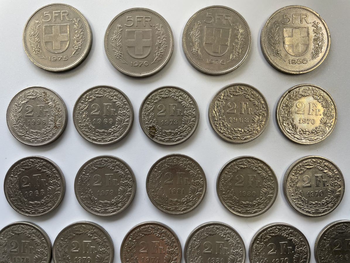 スイス 5フラン 2フラン 1フラン 0.5フラン ウィリアムテル ベルン造幣局 アンティークコイン 硬貨 貨幣 外国 スイス 2フラン 1フラン