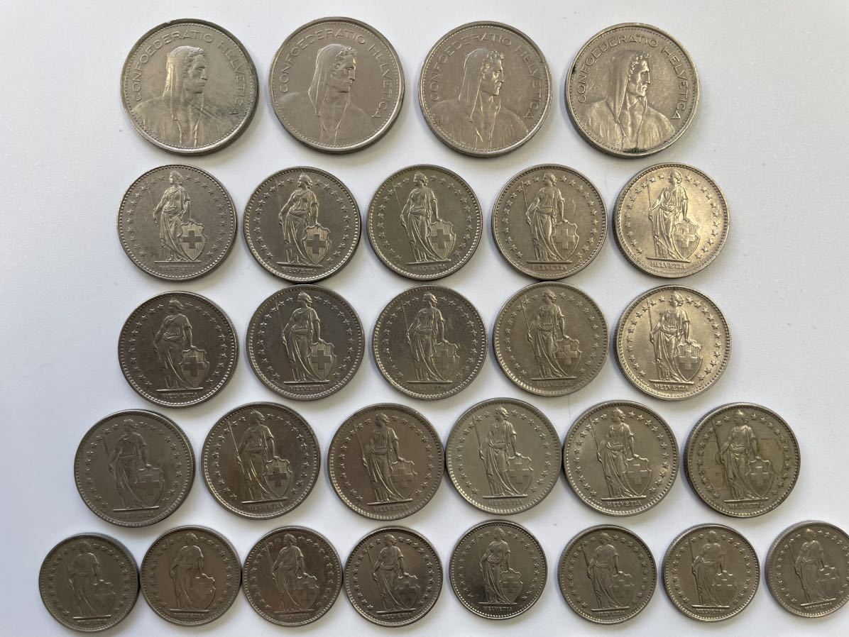 スイス 5フラン 2フラン 1フラン 0.5フラン ウィリアムテル ベルン造幣局 アンティークコイン 硬貨 貨幣 外国 スイス 2フラン 1フラン