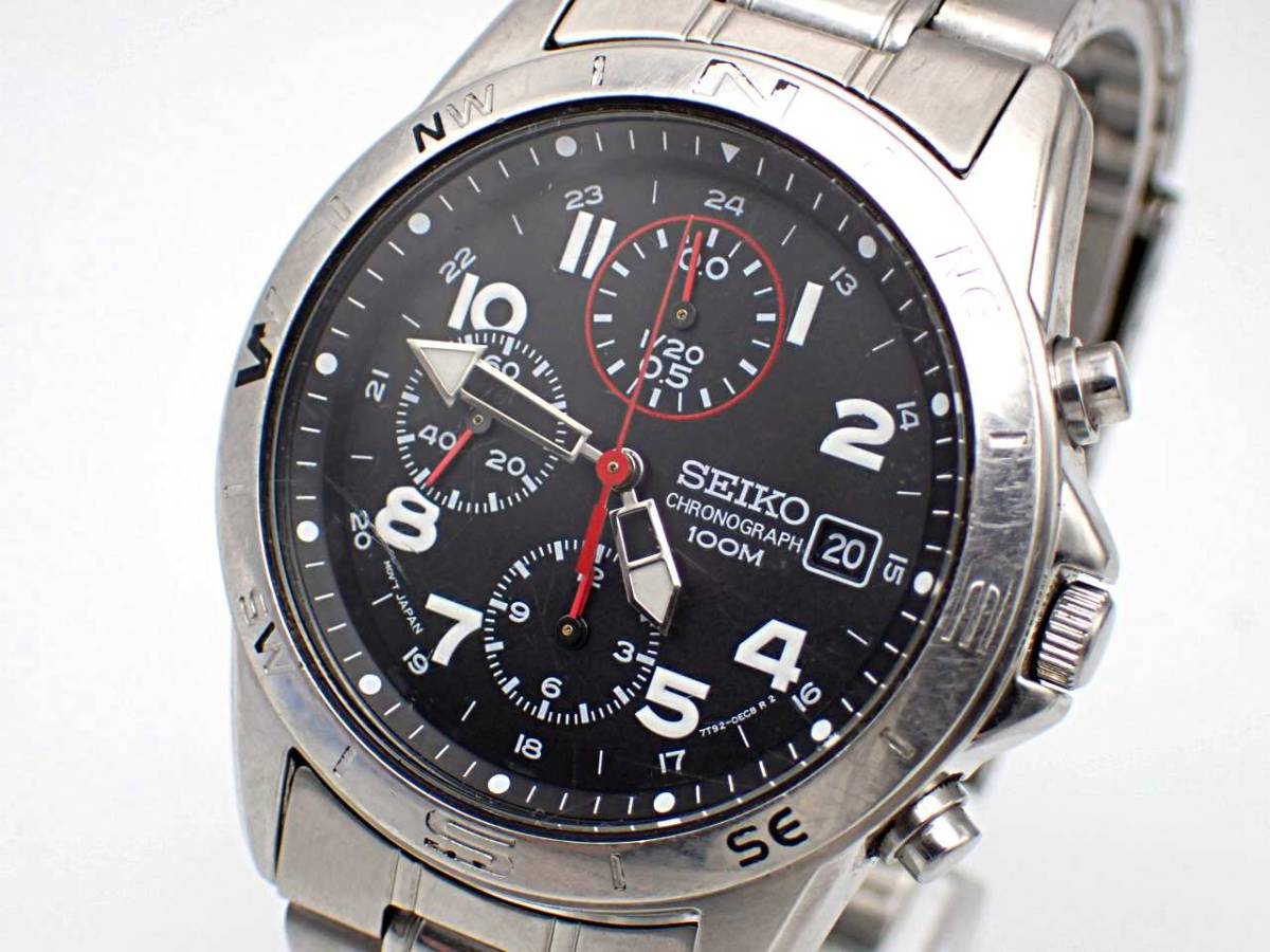 セイコー SEIKO 1円 クロノグラフ - Yahoo!オークション QZ 稼働品 