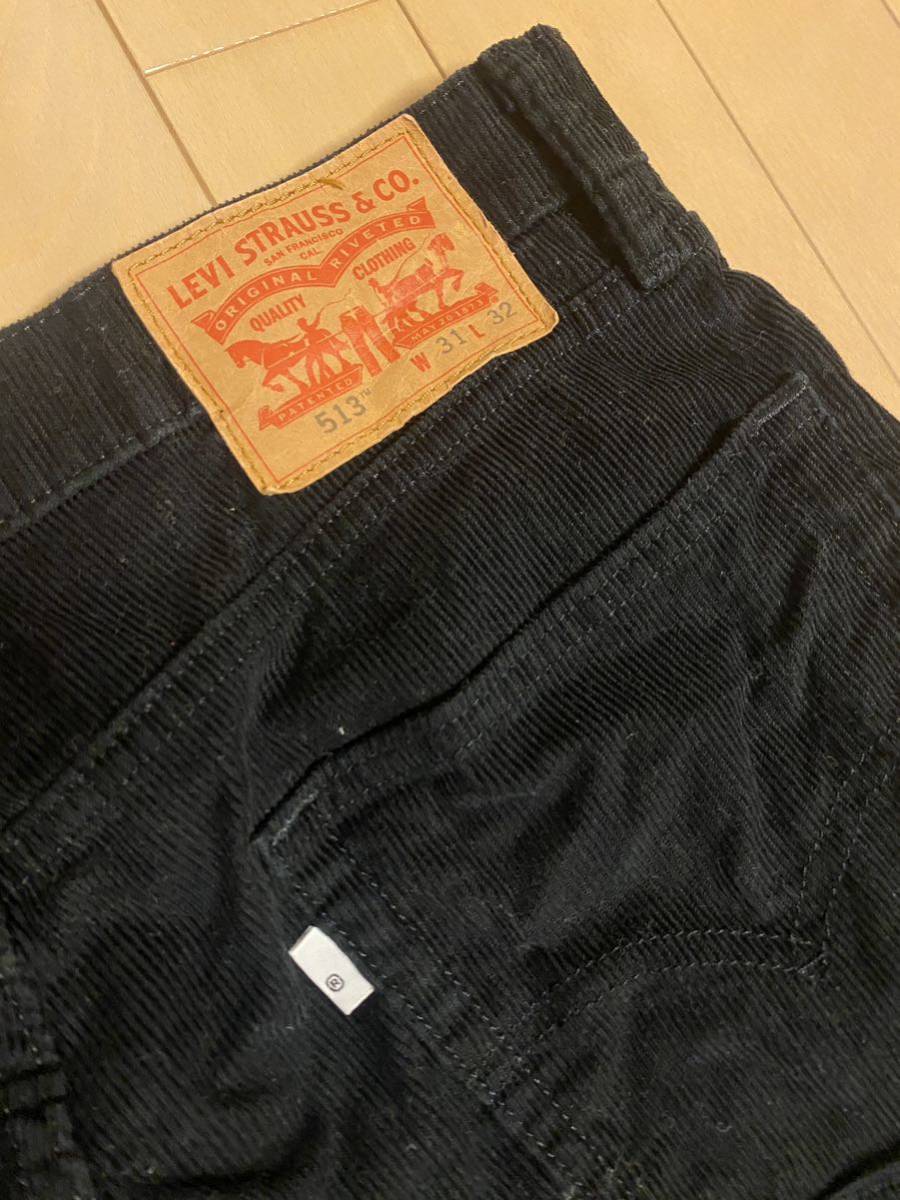 リーバイス513★ストレッチコーデュロイパンツ★黒ブラック★W31
