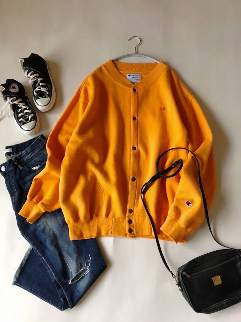 チャンピオン Campion 大人可愛い裏起毛きれい色ゆったりオーバーサイズスナップボタンブルゾン♪