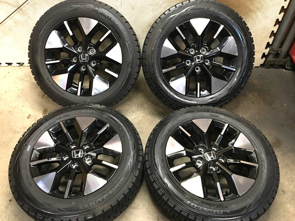 格安，安い ホンダ RP6ステップワゴン 205/60R16 9分山ダンロップ スタッドレスタイヤ 16&times;6J+45 PCD114.3 5H スパーダ純正アルミホイール ４本(スタッドレスタイヤ)｜売買されたオークション情報、yahooの商 5穴