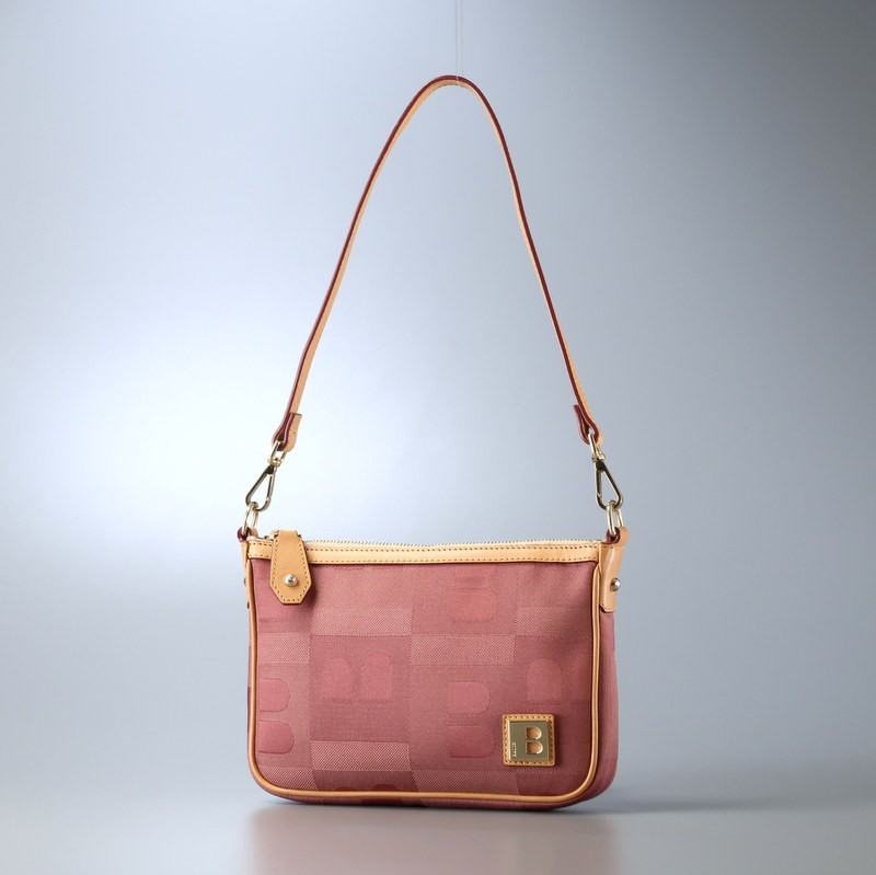  TG7546 スイス製 BALLY バリー ビジーB BUSYB ミニバッグ ワンショルダーバッグ ハンドバッグ 肩掛け ピンク&times;ベージュ(かばん、バッグ)｜売買されたオークション情報、yahooの商品情報をアー かばん、バッグ