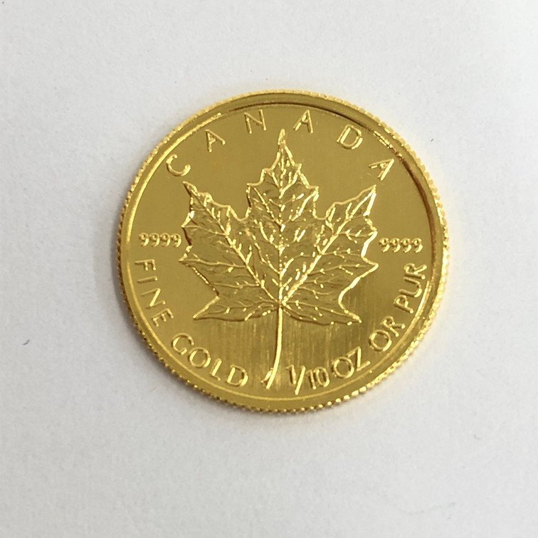 K24IG　カナダ　メイプルリーフ金貨　1/10oz　1993　総重量3.2g【BKAV6078】
