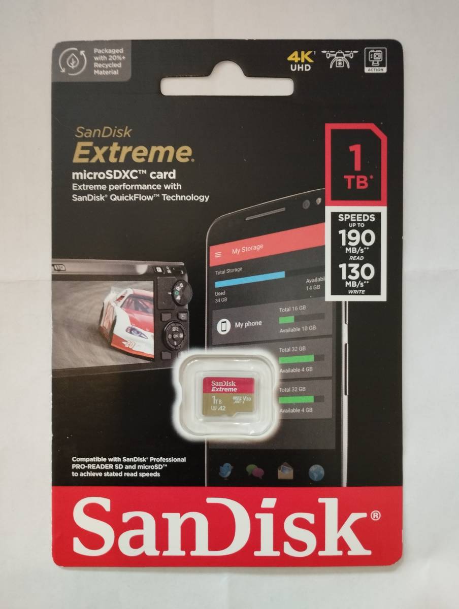 SanDisk microSDXC UHS-I カード 1TB Extreme 超高速タイプ（読込最大190MB/s 書込最大130MB/s【新品】