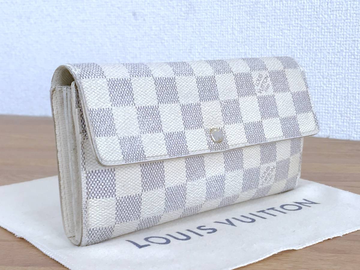 美品【新型】ヴィトン ダミエ アズール サラ NM 長財布 ジッピー 