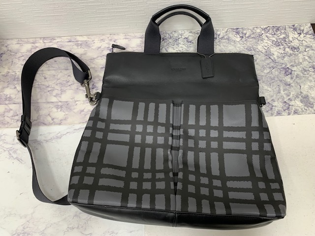 ☆1000円スタート☆ COACH コーチ メンズ 2WAYトートショルダーバッグ