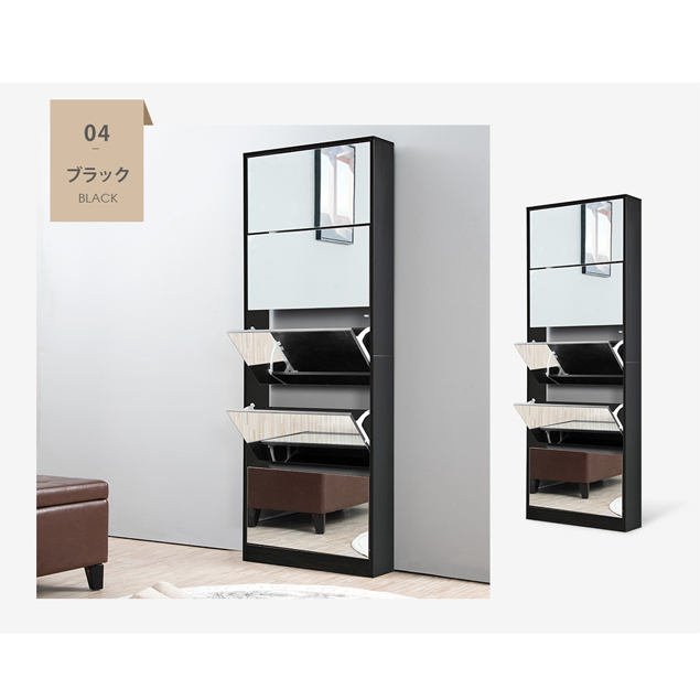 新品 新色】【鏡タイプ】下駄箱 5段 シューズラック 玄関収納 ひとり
