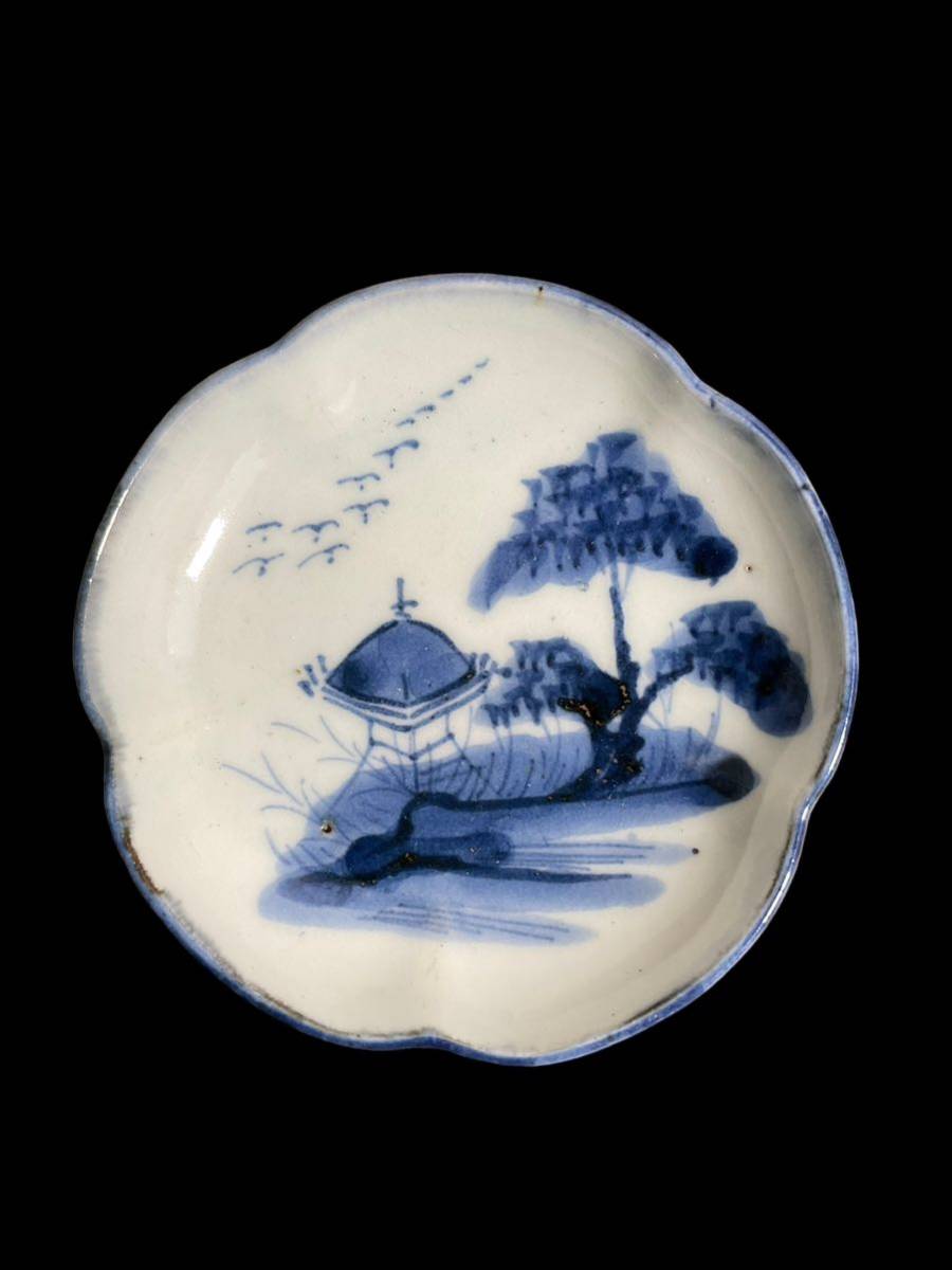 成化年製古伊万里染付雲龍文中皿 5枚 [B22473] 古伊万里