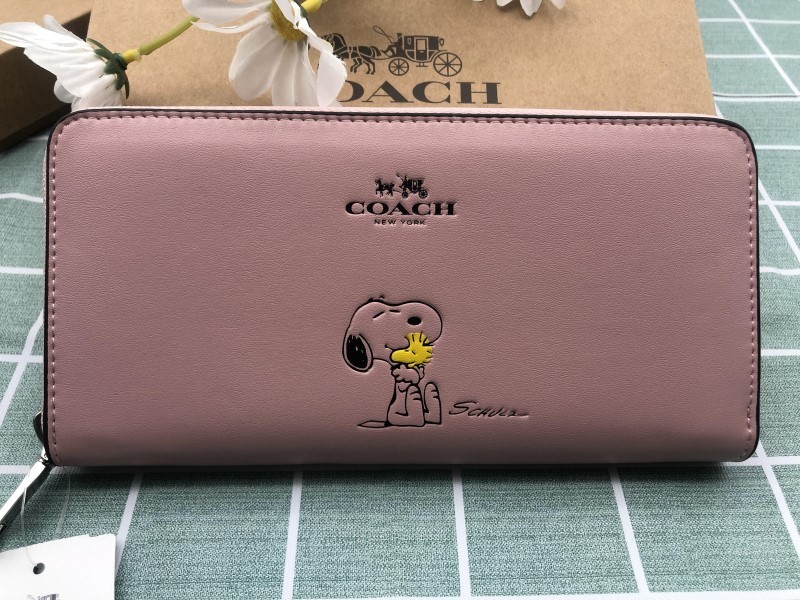 COACH コーチ 財布 長財布 SNOOPY スヌーピー ピンク プレゼント 小銭 