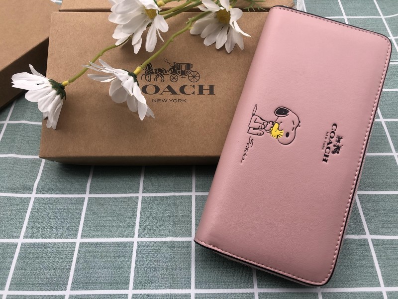 COACH コーチ 財布 長財布 SNOOPY スヌーピー ピンク プレゼント 小銭 