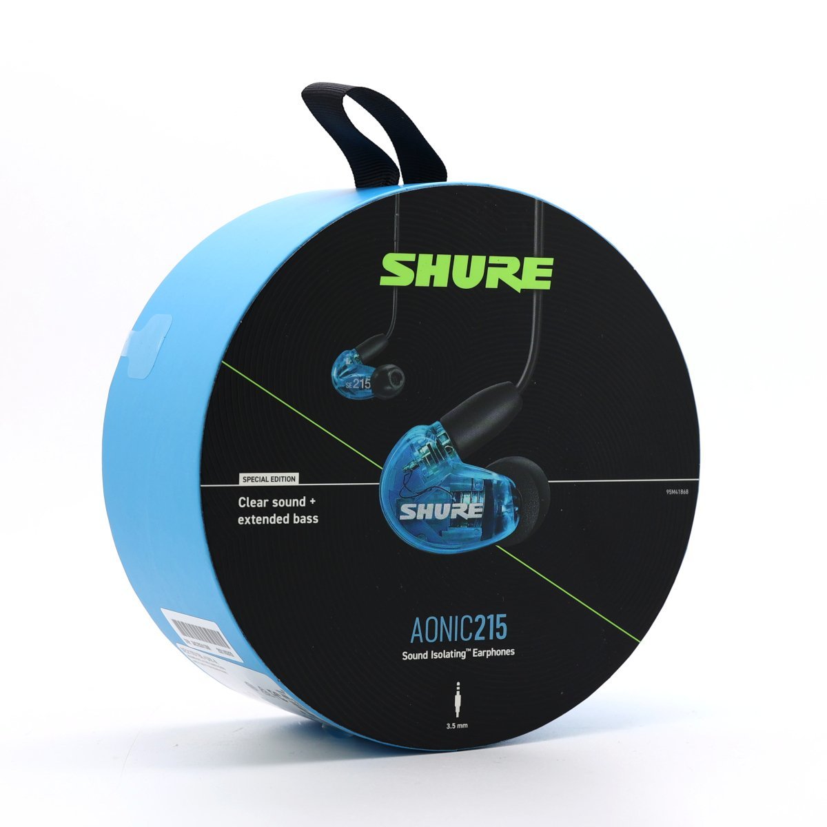 0594♭【1円開始】SHURE AONIC215 トランスルーセントブルー SE215DYBL+UNI-A 有線 マイク付き 高遮音性イヤホン