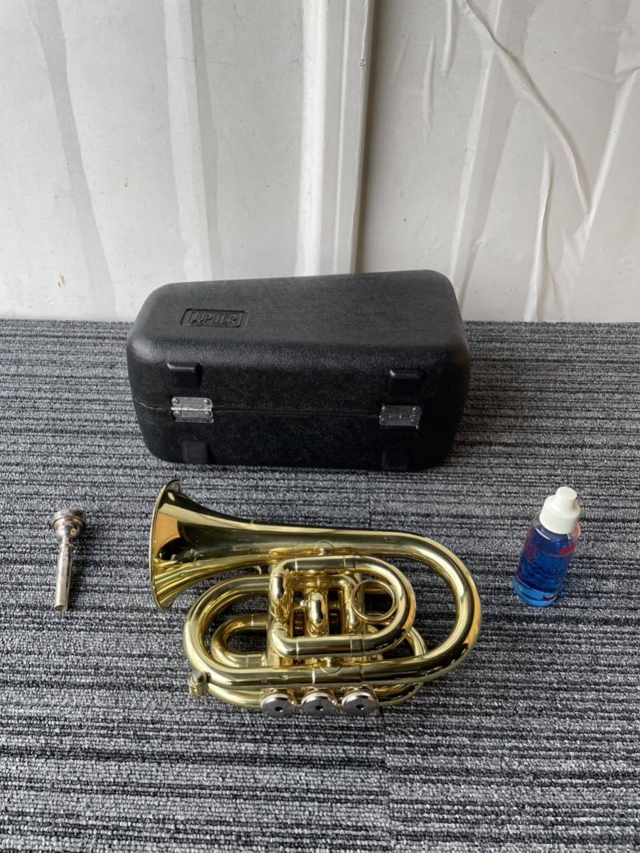 【美品】JUPITER ポケットトランペット JPT-416 ハードケース付き JUPITER ジュピターJPT-416 ポケットトランペット管楽器 ハードケース