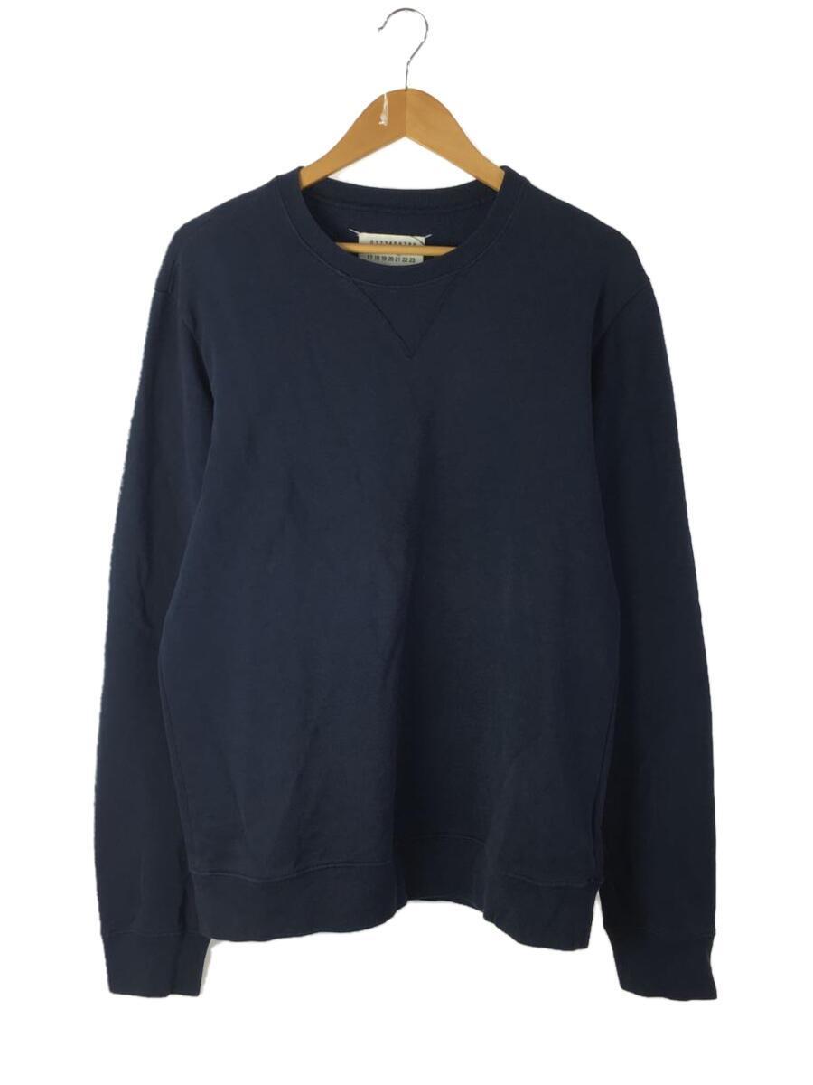 Maison Martin Margiela◆スウェット/50/コットン/NVY/エルボーパッチ/前身頃シミ有