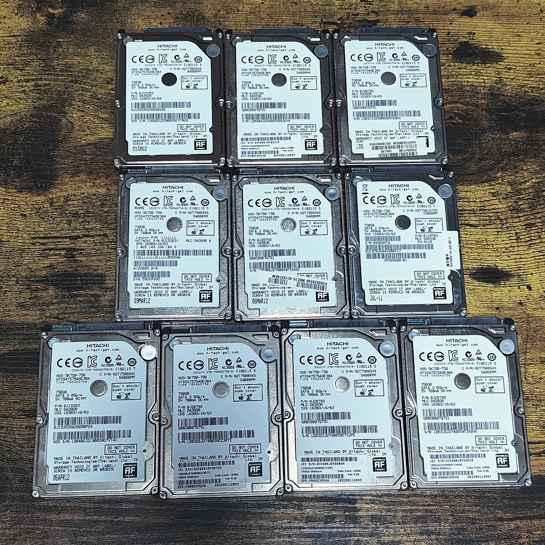 超激得，新作 HITACHI 2.5インチHDD 750GB SATA 10個セット クリスタルディスク正常判定 使用時間 電源投入回数説明欄に記載 1(500GB～)｜売買されたオークション情報、yahooの商品情報をアーカイブ公開 - オークフ 2.5 SerialATA