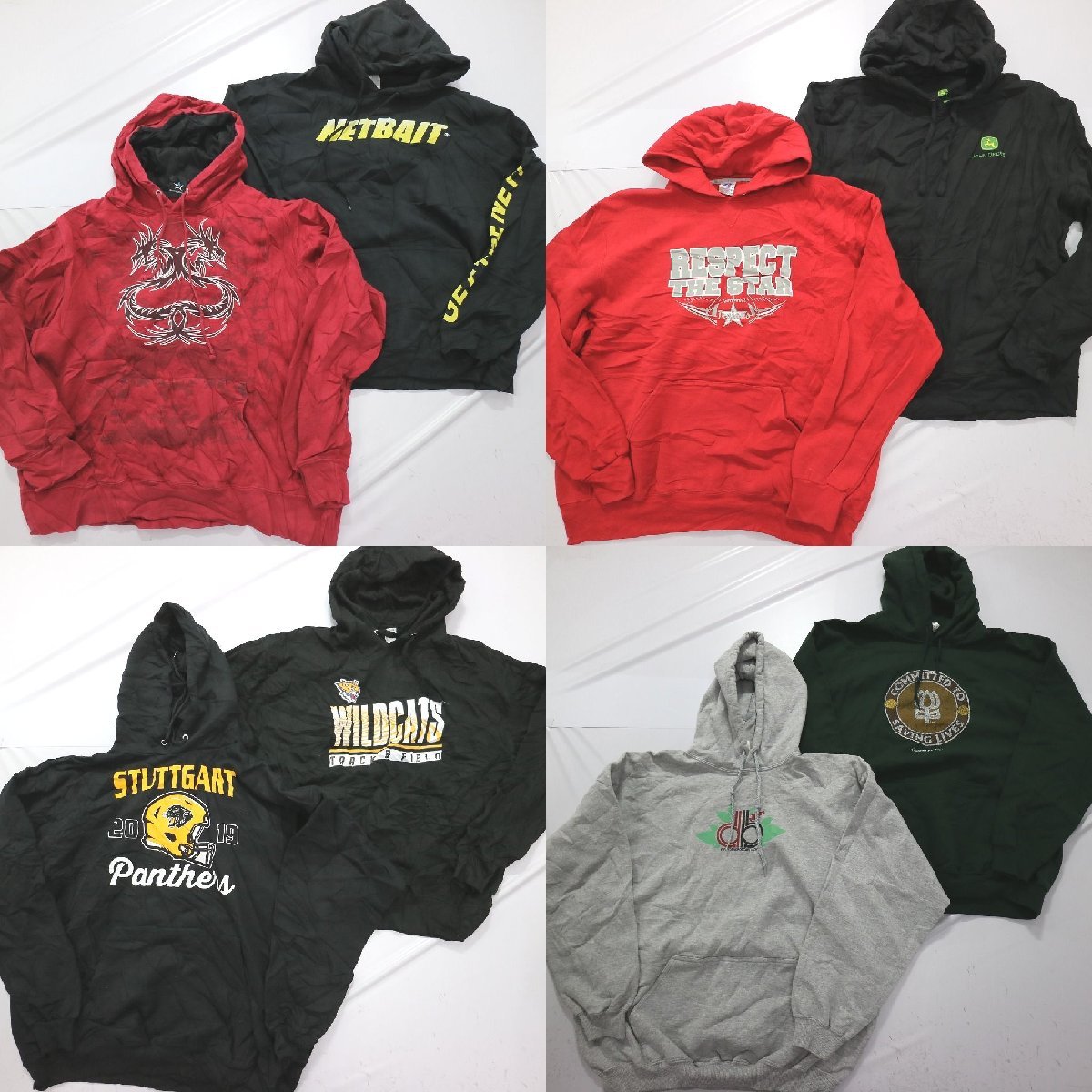 ◎カラー系スウェットパーカーMIX set アメカジ プリント 他 (メンズXL) 8枚セット まとめ売り 古着卸 1円スタート SW11 MQ6324