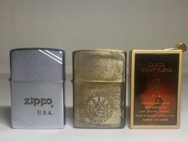 【全国無料，新作登場】 品 ZIPPO / CABIN オイルライター ガスライター ジッポ 喫煙具 ヴィンテージ U.S.A. / 100 Anniversary 2個セット(オイルライター)｜売買されたオークション情報、yahooの商品情報をアーカイブ公開 - オ 一般