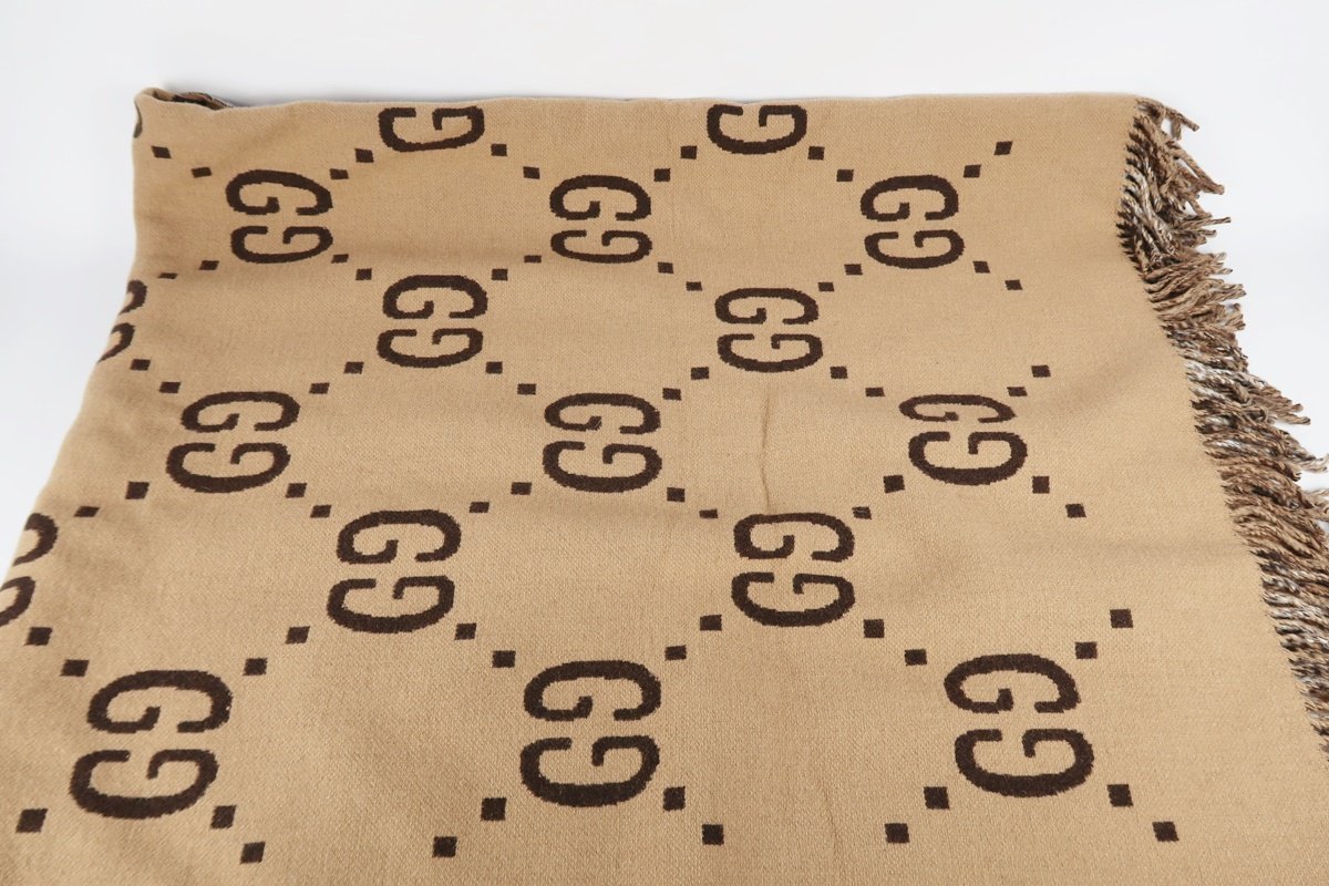 超美品】GUCCI グッチ グッチ ブランケット GG 145×185 羊毛・ウール