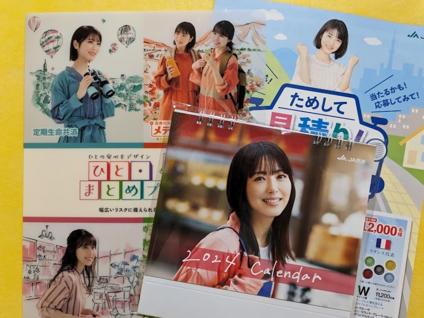 浜辺美波 JA共済 2024年卓上カレンダー & クリアファイル