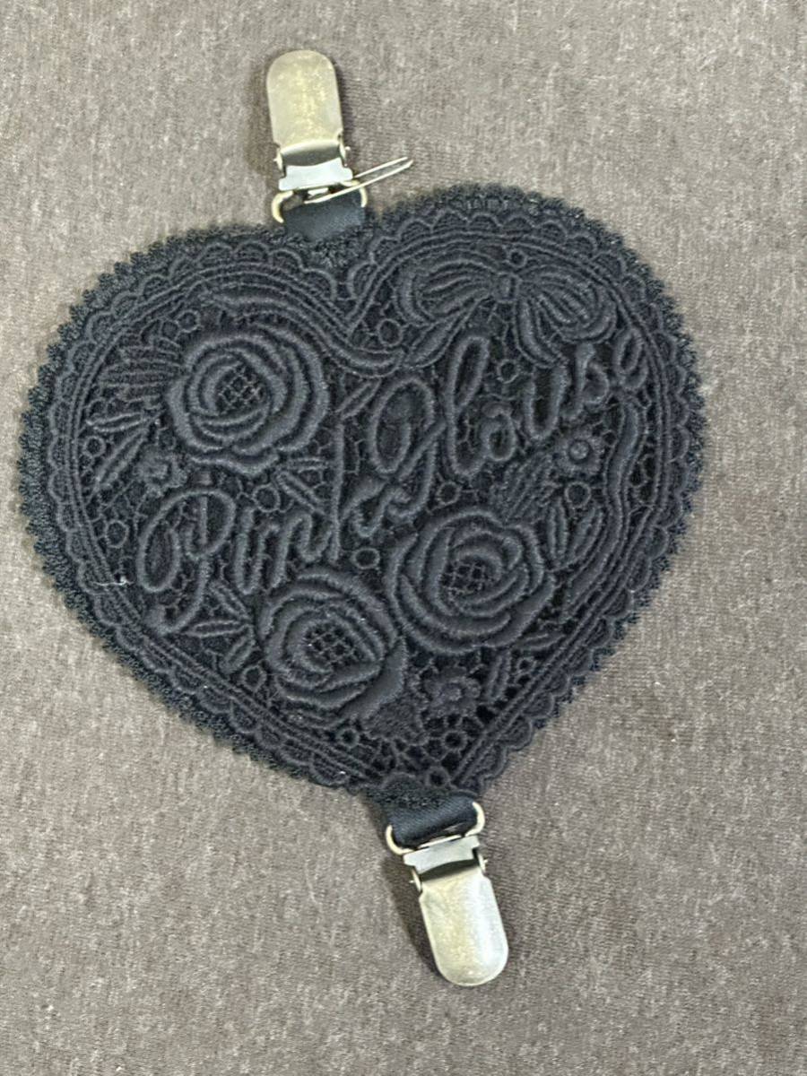 NO126☆ピンクハウス【新品未使用】ハートのレースが素敵なたくし上げクリップ　黒