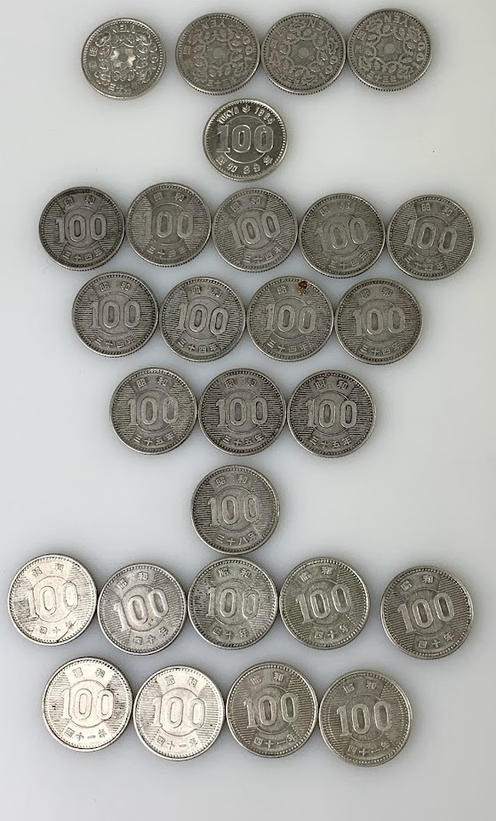 額面スタート】K2362 旧硬貨 100円硬貨 計27枚セット 鳳凰 稲穂 東京