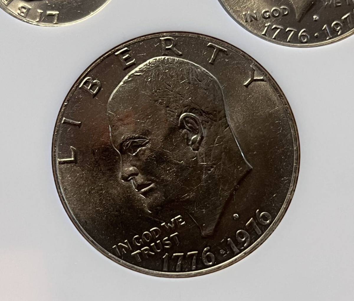 BICENTENNIAL COINS アメリカ建国200年記念硬貨 1ドル/50セント/25セント 1776～1976 プルーフ 3点セット 極美品～未使用_4