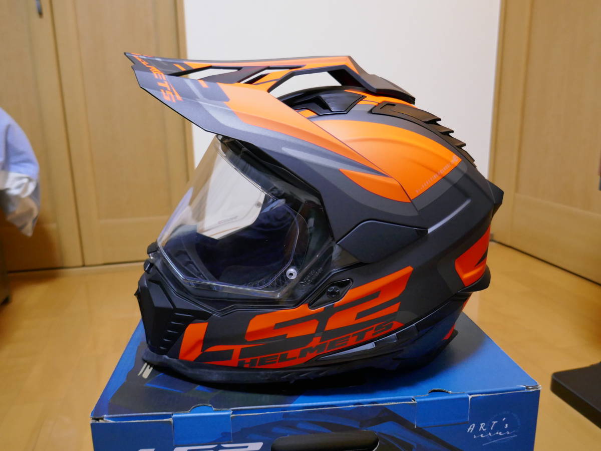 LS2 HELMETS:ヘルメット EXPLORER F MATT BLACK ORANGE XXLサイズ
