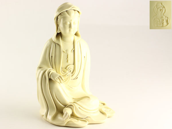 徳化窯 - ☆ヴィンテージ 買取実績 白磁魚籃観音菩薩像 徳化窯：白磁